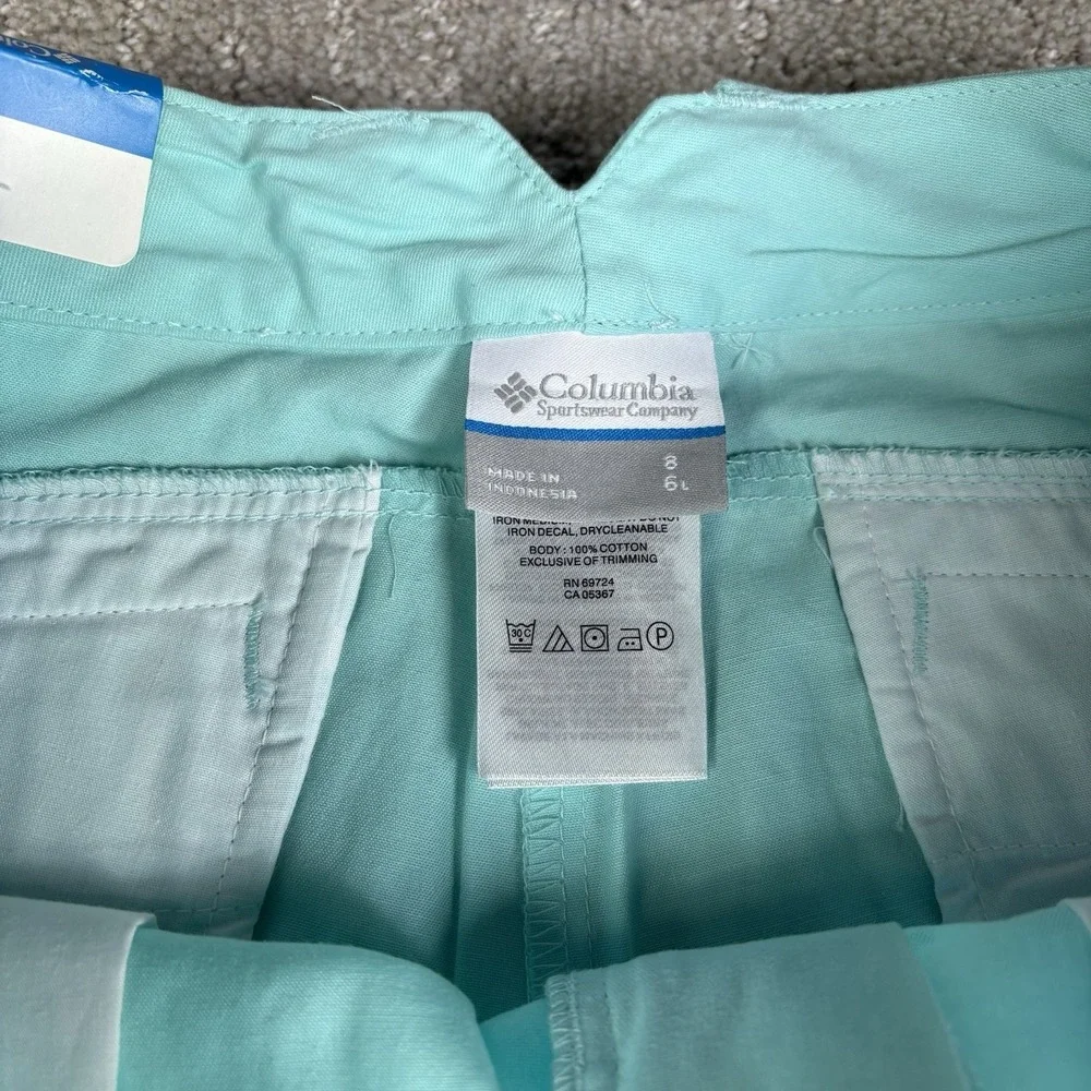 Columbia Womens Kenzie Cove Shorts NWT Turquoise Khaki Size 8